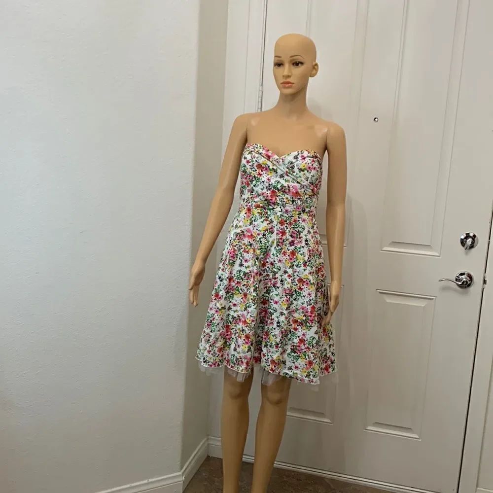 Ruby Rox Size 11 Sleeveless Floral Pink Yellow Purple Lined Netting Midi Dress